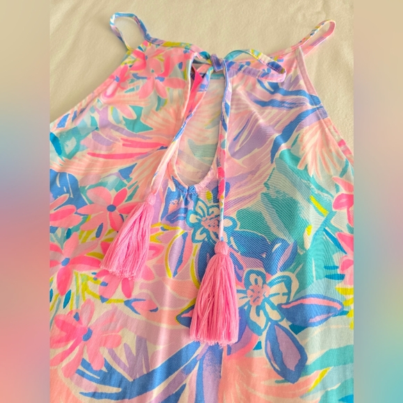 Lilly Pulitzer Pima Cotton Margot Halter S Tassel Tropical Resort Vacation Dress - Picture 11 of 16